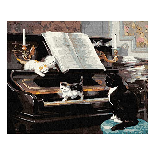 7 Artists Malen nach Zahlen Erwachsene mit Rahmen Henriette Ronner-Knip - Musicians 40x50 cm - Leinwand mit Pinseln, Acrylfarben für Malen Erwachsene 7 Artists Malen nach Zahlen Erwachsene mit Rahmen Henriette Ronner-Knip - Musicians 40x50 cm - Leinwand mit Pinseln, Acrylfarben für Malen Erwachsene von 7 Artists