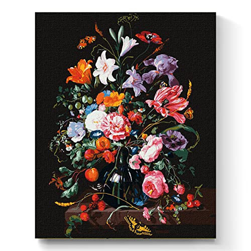 7 Artists Malen nach Zahlen Erwachsene mit Rahmen Jan Davidsz. de Heem Vase With Flowers and Berries Set 40x50 cm - Leinwand mit Pinseln, Acrylfarben für Malen Erwachsene 7 Artists Malen nach Zahlen Erwachsene mit Rahmen Jan Davidsz. de Heem Vase With Flowers and Berries Set 40x50 cm - Leinwand mit Pinseln, Acrylfarben für Malen Erwachsene von 7 Artists