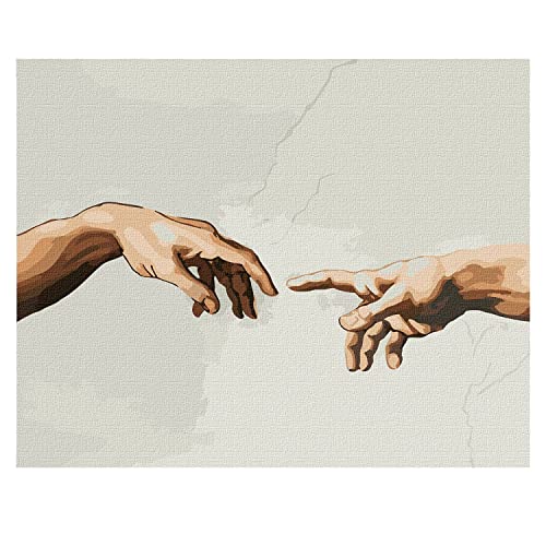 7 Artists Malen nach Zahlen Erwachsene mit Rahmen Michelangelo Creation of Adam Set 40x50 cm - Leinwand mit Pinseln, Acrylfarben für Malen Erwachsene 7 Artists Malen nach Zahlen Erwachsene mit Rahmen Michelangelo Creation of Adam Set 40x50 cm - Leinwand mit Pinseln, Acrylfarben für Malen Erwachsene von 7 Artists