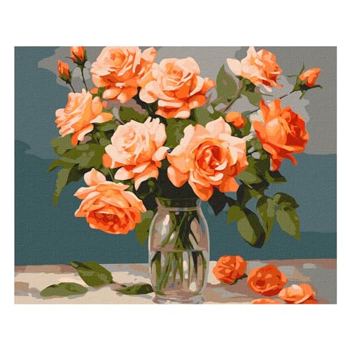 7 Artists Malen nach Zahlen Erwachsene mit Rahmen Refined Bouquet Set 40x50 cm - Leinwand mit Pinseln, Acrylfarben für Malen Erwachsene 7 Artists Malen nach Zahlen Erwachsene mit Rahmen Refined Bouquet Set 40x50 cm - Leinwand mit Pinseln, Acrylfarben für Malen Erwachsene von 7 Artists