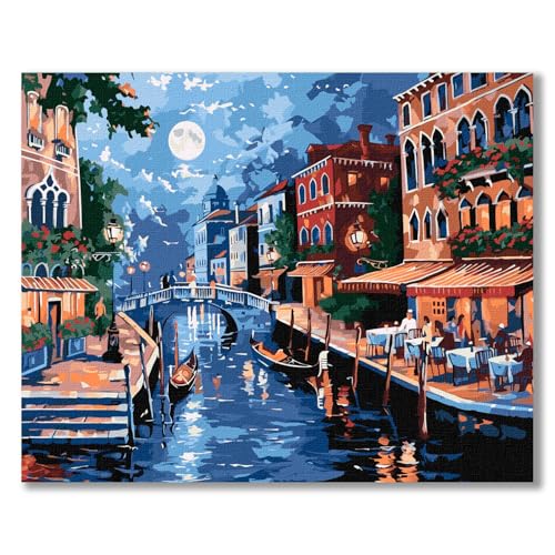 7 Artists Malen nach Zahlen Erwachsene mit Rahmen The Romance of Italy Set 40x50 cm - Leinwand mit Pinseln, Acrylfarben für Malen Erwachsene 7 Artists Malen nach Zahlen Erwachsene mit Rahmen The Romance of Italy Set 40x50 cm - Leinwand mit Pinseln, Acrylfarben für Malen Erwachsene von 7 Artists