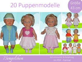 Sommerkollektion 43cm Puppen von 73engelchen