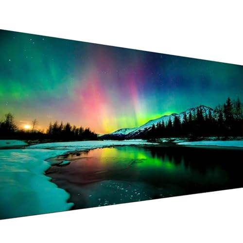 5D Diamond Art Aurora Lake,Forest Diamond Painting Kits for Adults,DIY Full Drill Crystal Rhinestone Arts and Crafts,Gem Art Paint with Diamond Home Wall Decor(27.5 X 15.7inch) von 761070181920