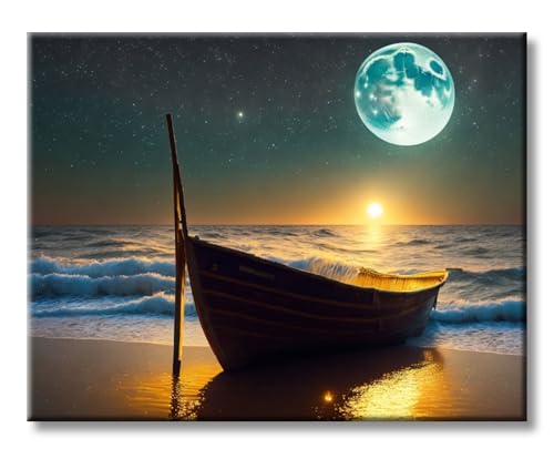 77iiAii Malen Nach Zahlen Erwachsene, Malen Nach Zahlen Knitterfreie Leinwand Bilder Moon, Paint by Numbers DIY Kreativ Bastelset für Geschenk Heimdekoration 40x50cm 77iiAii Malen Nach Zahlen Erwachsene, Malen Nach Zahlen Knitterfreie Leinwand Bilder Moon, Paint by Numbers DIY Kreativ Bastelset für Geschenk Heimdekoration 40x50cm von 77iiAii