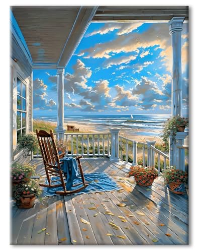 77iiAii Malen Nach Zahlen Erwachsene, Paint by Numbers Landschaft, Malen-Nach-Zahlen Anfänger, DIY Leinwand Ölgemälde Set Mit 3 - Pinsel und Acrylfarbe, Als Geschenk für Wanddeko - 40x50 cm von 77iiAii