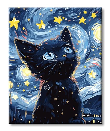 77iiAii Malen Nach Zahlen Erwachsene Katze, DIY Handgemalt Ölgemälde Leinwand set, Anfänger Kreativ Malen Nach Zahlen zur Heimdekoration - 40x50cm 77iiAii Malen Nach Zahlen Erwachsene Katze, DIY Handgemalt Ölgemälde Leinwand set, Anfänger Kreativ Malen Nach Zahlen zur Heimdekoration - 40x50cm von 77iiAii