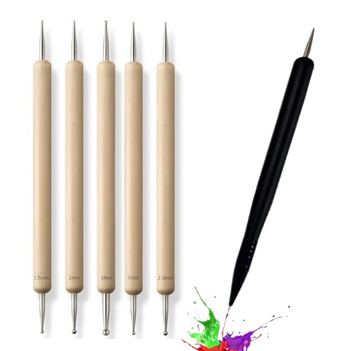 77iiAii Malen nach Zahlen - 5 + 1 Dotting Pen´s doppelseitig, die Alternative zum Pinsel, geeignet für jedes Gemälde,um feine und größere Bereiche mühelos auszufüllen 77iiAii Malen nach Zahlen - 5 + 1 Dotting Pen´s doppelseitig, die Alternative zum Pinsel, geeignet für jedes Gemälde,um feine und größere Bereiche mühelos auszufüllen von 77iiAii