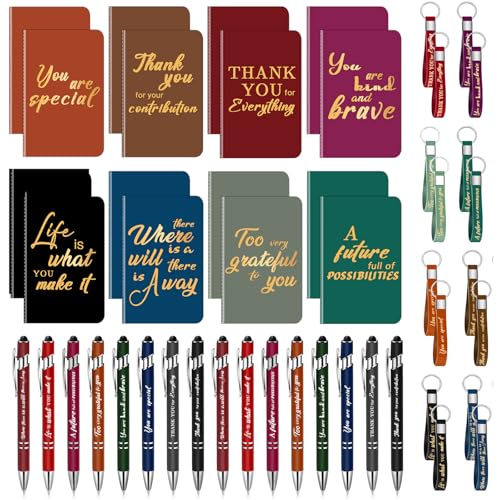 7CDXD Inspirational Gifts Set Mini Motivational Notebooks Motivational Ballpoint Pens Keychains Bulk Colorful Journal Notebooks Gifts for School Office Party Favor Supplies von 7CDXD