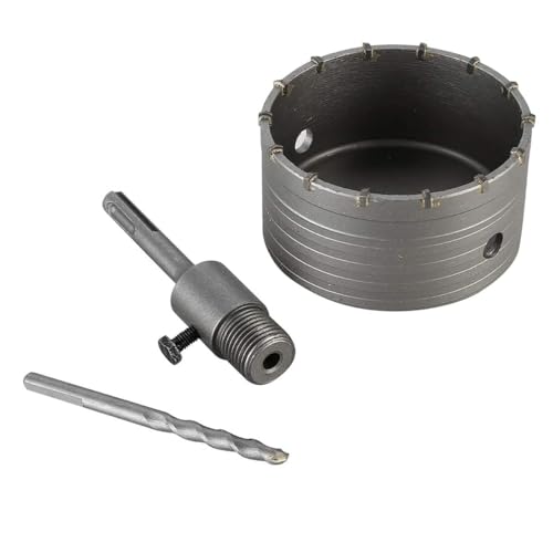 Kernbohrer 68 mm, Lochsägen-Set Für Beton, Ziegel- Und Steinmauerwerk, Lochsäge-Wandbohrer, Kernbohrer Für Hammerbohrer, Lochschneider Für Beton, Zement (110 mm SDS Plus Adapter) von 7E TRADING