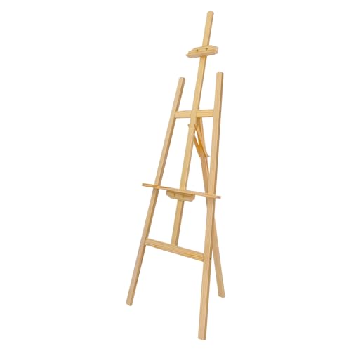 Schwere Profi-Staffelei mit H-Rahmen Design | Maximal Stabile Atelier Staffelei aus Massivholz für Große Leinwände bis 130 cm | Ideal für Ölmalerei, große Formate & professionelle Künstler von 7Sevenjokers