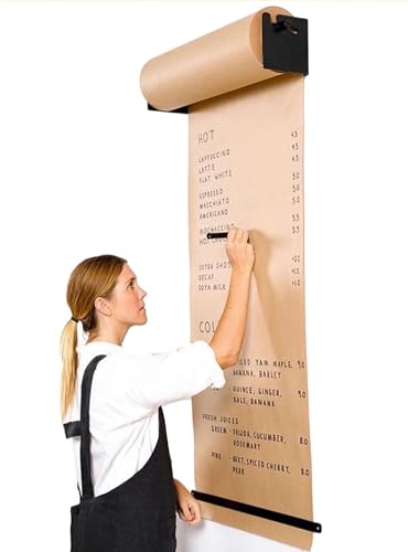 7UIYgtyO LNNW Kraftpapierspender & Schneider mit 50 m Langer Papierrolle, Kraftpapierhalter for to-Do-Listen, Zeichenbrett für Office Coffee Shop von 7UIYgtyO