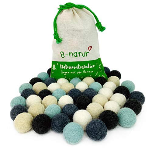8-Natur „Mix Winter“ Bunte Mischung aus 50 Filzkugeln 2,2cm dick aus Reiner Merinowolle zum Basteln von Girlanden, Baby Mobile und Filzkugelteppich oder einfach nur zur Deko 8-Natur „Mix Winter“ Bunte Mischung aus 50 Filzkugeln 2,2cm dick aus Reiner Merinowolle zum Basteln von Girlanden, Baby Mobile und Filzkugelteppich oder einfach nur zur Deko von 8-Natur