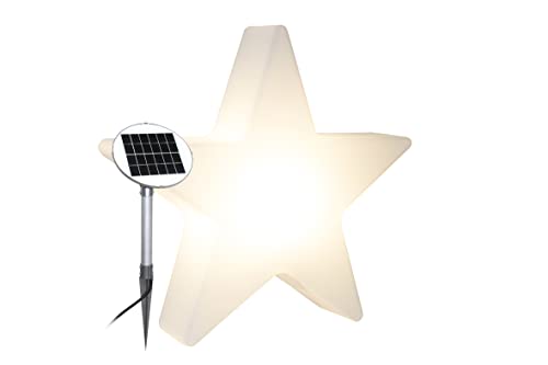 8 seasons design Shining Star "Merry Christmas" Solar LED Weihnachtsstern Ø 60 cm (Weiß), inkl. Solarmodul und LED-Leuchtmittel, beleuchteter Stern mit geprägtem Weihnachtsmotiv, Solarleuchte von 8 seasons