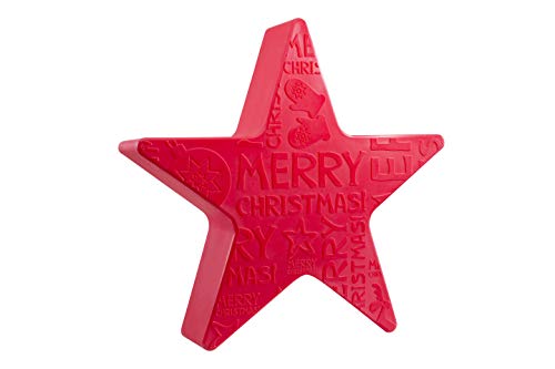 8 seasons design | Beleuchtete Weihnachtsdekoration Stern Shining Star 'Merry Christmas' (E27, Ø 60 cm, IP44, für innen & außen) rot von 8 seasons