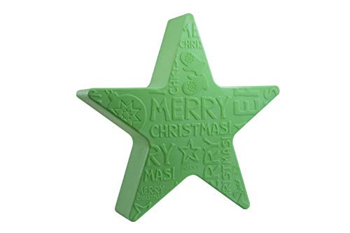 8 seasons design | Leuchtende Weihnachtsdeko Stern Shining Star 'Merry Christmas' (E27, Ø 60 cm, Motivleuchte, Innen- und Außenbereich) grün von 8 seasons