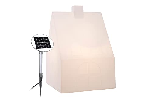 8 seasons design Shining House Solar LED Weihnachts-Laterne (60 cm, weiß) inkl. Solarmodul und LED-Leuchtmittel in warmweiß, als Weihnachts-Deko, Winter-Deko, Stehlampe, für außen und innen von 8 seasons