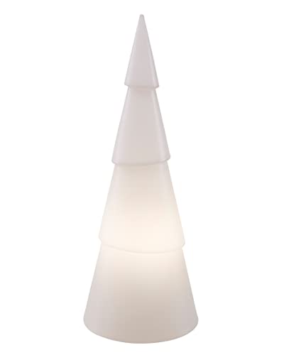8 seasons design Shining Tree 3D LED Weihnachtsbaum rund (100 cm, weiß) E27 Fassung inkl. Leuchtmittel in warmweiß, großer beleuchteter Tannenbaum, Weihnachts-Deko, Winter-Deko, für außen + innen von 8 seasons