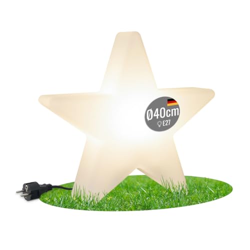 8 seasons design| warmweiße LED Beleuchtung | Stern Shining Star (Ø 40 cm, UV-beständig, Weihnachtsstern Indoor & Outdoor) |weiß, 62349S, 10 x 38 x 37 cm von 8 seasons