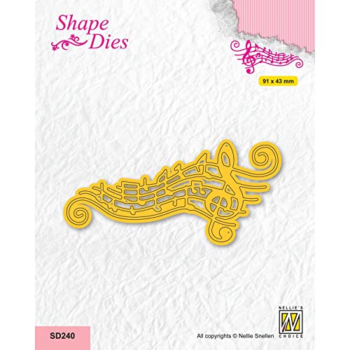 Nellie's Choice SD240 Stanzschablone Musiknoten-9,1 x 4,3 cm-Stück-Stanzform-Karten Basteln-Bastel Scrapbooking, Weihnachten und DIY-Scrapbook Zubehör, Gelb, 91x43mm von Nellie's Choice
