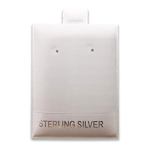 3,8 x 5,1 cm große weiße Puff-Ohrring-Karten aus Sterlingsilber, Schmuck-Display, 100 Stück von 888 Display USA, Inc