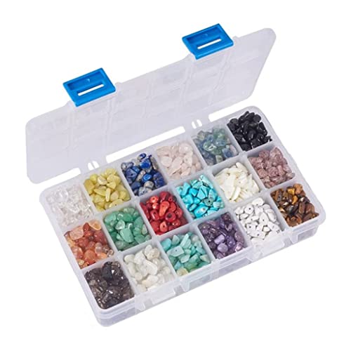 8KLANMMQ 18 farbige Perlen, unregelmäßig geformte Perlen, Trommelstein-Chips, Kristall, zerkleinerte Perlen, Bastelzubehör, Kits (Farbe: A, Größe: Einheitsgröße) von 8KLANMMQ