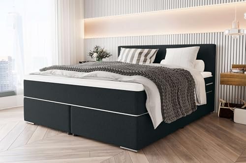 99rooms Phönix Boxspringbett Doppelbett Ehebett: 200x200 cm, Webstoff Malmo_New Schwarz, Box: Bonellfederkern, Matratze: Taschenfederkern 19 cm, Kaltschaumtopper 4 cm 99rooms Phönix Boxspringbett Doppelbett Ehebett: 200x200 cm, Webstoff Malmo_New Schwarz, Box: Bonellfederkern, Matratze: Taschenfederkern 19 cm, Kaltschaumtopper 4 cm von 99rooms