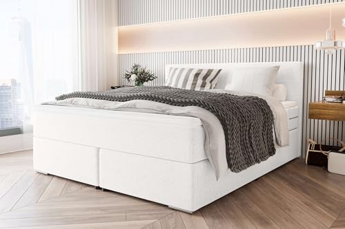 99rooms Phönix Boxspringbett Doppelbett Ehebett: 200x200 cm, Webstoff Malmo_New Weiß, Box: Bonellfederkern, Matratze: Taschenfederkern 19 cm, Kaltschaumtopper 4 cm 99rooms Phönix Boxspringbett Doppelbett Ehebett: 200x200 cm, Webstoff Malmo_New Weiß, Box: Bonellfederkern, Matratze: Taschenfederkern 19 cm, Kaltschaumtopper 4 cm von 99rooms