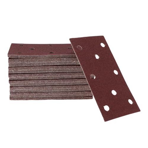 A ABSOPRO 70 Stk Rechteckiges Schleifpapier 8 Loch 60er Körnung Klettschleifblätter Universell Für Automotive Refinishing 180x95mm Aluminiumoxid Rot von A ABSOPRO