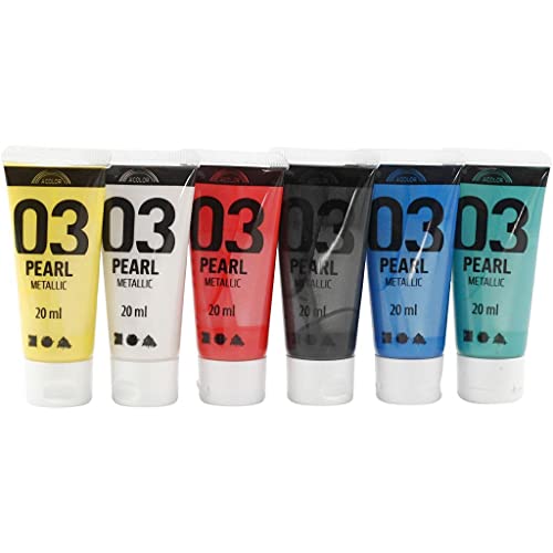 A-Color Acrylfarbe, sortiert. Farben, 03 - metallisch, 6 x 20 ml von A-Color