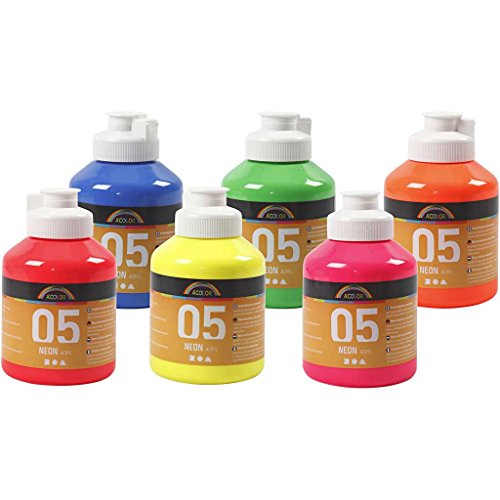 Acrylfarbe Neonfarbe, 6 x 500 ml Acrylfarbe Neonfarbe, 6 x 500 ml von A-Color