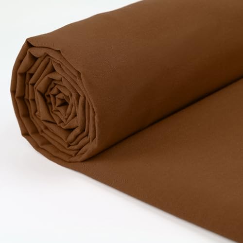 A-Express 100% Baumwollstoff - 150 cm (60 Zoll) Breit – Uni Baumwoll stoff Meterware - Ideal für Patchwork, Nähen, Vorhang, Futter, Bettwäsche, Schneiderei, Kissenbezüge - Braun 2 Meter von A-Express