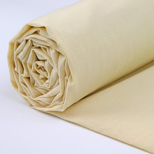 A-Express 100% Baumwollstoff - 150 cm (60 Zoll) Breit – Uni Baumwoll stoff Meterware - Ideal für Patchwork, Nähen, Vorhang, Futter, Bettwäsche, Schneiderei, Kissenbezüge - Creme 0.5 Meter von A-Express