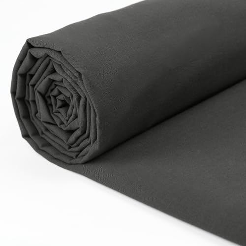 A-Express 100% Baumwollstoff - 150 cm (60 Zoll) Breit – Uni Baumwoll stoff Meterware - Ideal für Patchwork, Nähen, Vorhang, Futter, Bettwäsche, Schneiderei, Kissenbezüge - Dunkelgrau 0.5 Meter von A-Express