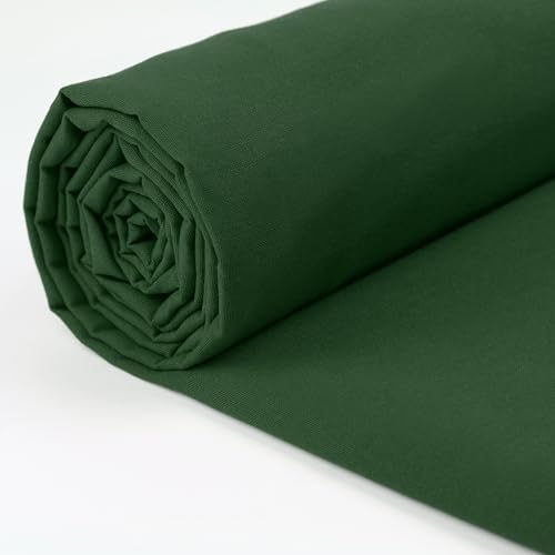 A-Express 100% Baumwollstoff - 150 cm (60 Zoll) Breit – Uni Baumwoll stoff Meterware - Ideal für Patchwork, Nähen, Vorhang, Futter, Bettwäsche, Schneiderei, Kissenbezüge - Dunkelgrün 1 Meter von A-Express