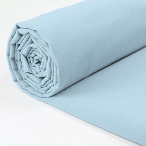 A-Express 100% Baumwollstoff - 150 cm (60 Zoll) Breit – Uni Baumwoll stoff Meterware - Ideal für Patchwork, Nähen, Vorhang, Futter, Bettwäsche, Schneiderei, Kissenbezüge - Hellblau 1 Meter von A-Express