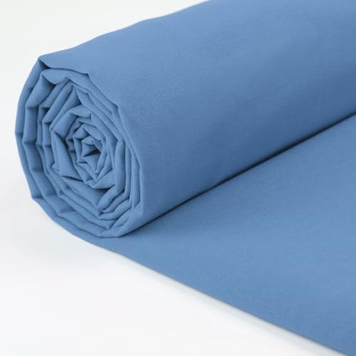 A-Express 100% Baumwollstoff - 150 cm (60 Zoll) Breit – Uni Baumwoll stoff Meterware - Ideal für Patchwork, Nähen, Vorhang, Futter, Bettwäsche, Schneiderei, Kissenbezüge - Himmelblau 1 Meter von A-Express