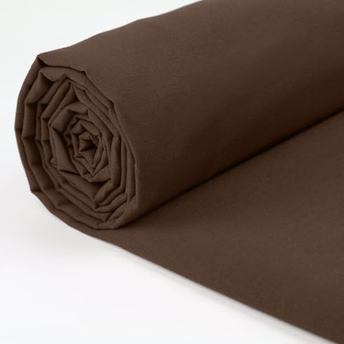 A-Express 100% Baumwollstoff - 150 cm (60 Zoll) Breit – Uni Baumwoll stoff Meterware - Ideal für Patchwork, Nähen, Vorhang, Futter, Bettwäsche, Schneiderei, Kissenbezüge - Kaffeebraun 2 Meter von A-Express