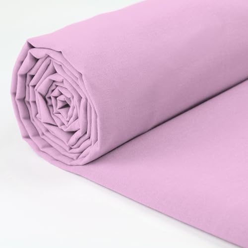 A-Express 100% Baumwollstoff - 150 cm (60 Zoll) Breit – Uni Baumwoll stoff Meterware - Ideal für Patchwork, Nähen, Vorhang, Futter, Bettwäsche, Schneiderei, Kissenbezüge - Lila 1 Meter von A-Express