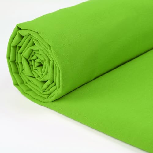 A-Express 100% Baumwollstoff - 150 cm (60 Zoll) Breit – Uni Baumwoll stoff Meterware - Ideal für Patchwork, Nähen, Vorhang, Futter, Bettwäsche, Schneiderei, Kissenbezüge - Lindgrün 0.5 Meter von A-Express