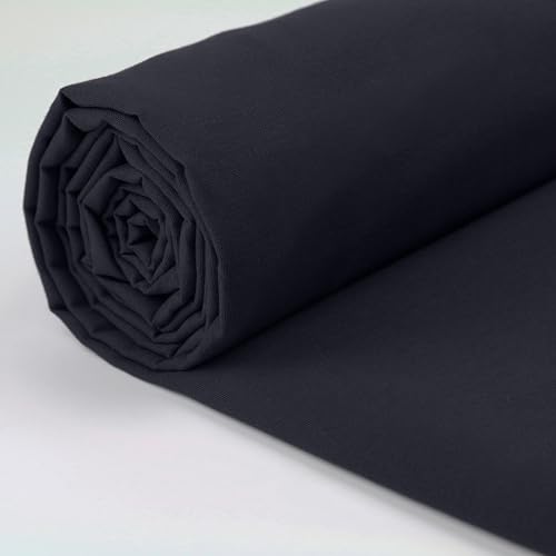 A-Express 100% Baumwollstoff - 150 cm (60 Zoll) Breit – Uni Baumwoll stoff Meterware - Ideal für Patchwork, Nähen, Vorhang, Futter, Bettwäsche, Schneiderei, Kissenbezüge - Marineblau 2 Meter von A-Express