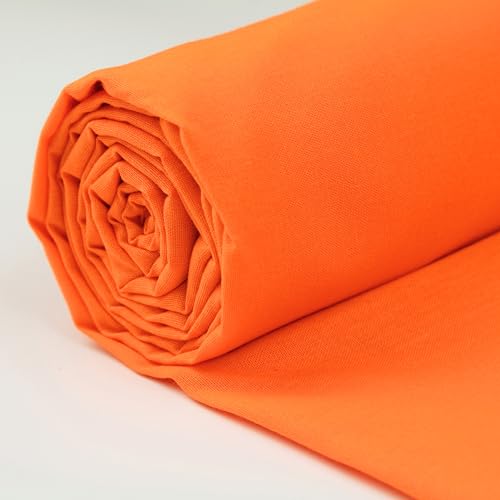 A-Express 100% Baumwollstoff - 150 cm (60 Zoll) Breit – Uni Baumwoll stoff Meterware - Ideal für Patchwork, Nähen, Vorhang, Futter, Bettwäsche, Schneiderei, Kissenbezüge - Orange 0.5 Meter von A-Express