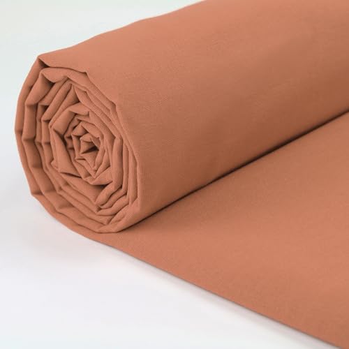 A-Express 100% Baumwollstoff - 150 cm (60 Zoll) Breit – Uni Baumwoll stoff Meterware - Ideal für Patchwork, Nähen, Vorhang, Futter, Bettwäsche, Schneiderei, Kissenbezüge - Pfirsich 1 Meter von A-Express