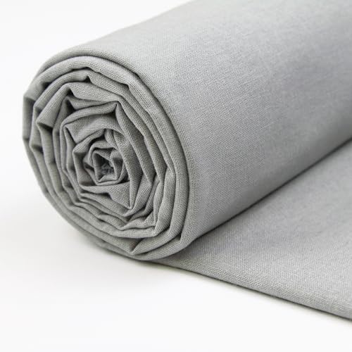 A-Express 100% Baumwollstoff - 150 cm (60 Zoll) Breit – Uni Baumwoll stoff Meterware - Ideal für Patchwork, Nähen, Vorhang, Futter, Bettwäsche, Schneiderei, Kissenbezüge - Silber 1 Meter von A-Express