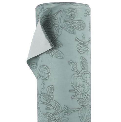 A-Express Blumen Kunstlederstoff - Geprägt PU Kunstleder - 140cm Breit Meterweise Vinyl Ledermaterial - 430 GSM Polsterstoff für Autos, DIY Bastelbogen, Geldbeutel - 1 Meter Blau A-Express Blumen Kunstlederstoff - Geprägt PU Kunstleder - 140cm Breit Meterweise Vinyl Ledermaterial - 430 GSM Polsterstoff für Autos, DIY Bastelbogen, Geldbeutel - 1 Meter Blau von A-Express