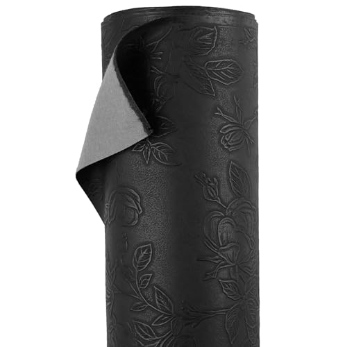 A-Express Blumen Kunstlederstoff - Geprägt PU Kunstleder - 140cm Breit Meterweise Vinyl Ledermaterial - 430 GSM Polsterstoff für Autos, DIY Bastelbogen, Geldbeutel - Hälfte Meter Schwarz A-Express Blumen Kunstlederstoff - Geprägt PU Kunstleder - 140cm Breit Meterweise Vinyl Ledermaterial - 430 GSM Polsterstoff für Autos, DIY Bastelbogen, Geldbeutel - Hälfte Meter Schwarz von A-Express