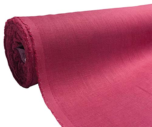 A-Express Naturrein Leinen Stoff Sanft Kleidung Reines Leinenstoff für Handarbeit Nähen Heimwerken Schneiderei Kreuzstich Mode Tasche 100% Leinen 140cm Breite - Halber Meter 50cm x 140cm Magenta A-Express Naturrein Leinen Stoff Sanft Kleidung Reines Leinenstoff für Handarbeit Nähen Heimwerken Schneiderei Kreuzstich Mode Tasche 100% Leinen 140cm Breite - Halber Meter 50cm x 140cm Magenta von A-Express