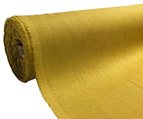 A-Express Naturrein Leinen Stoff Sanft Kleidung Reines Leinenstoff für Handarbeit Nähen Heimwerken Schneiderei Kreuzstich Mode Tasche 100% Leinen 140cm Breite - Halber Meter 50cm x 140cm Senf A-Express Naturrein Leinen Stoff Sanft Kleidung Reines Leinenstoff für Handarbeit Nähen Heimwerken Schneiderei Kreuzstich Mode Tasche 100% Leinen 140cm Breite - Halber Meter 50cm x 140cm Senf von A-Express