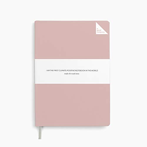 agood company Steinpapier-Notizbuch - Hardcover, Notizbuch A5 Blanko - Wasserdicht & Reißfest - 144 Seiten, 144 g/m² Steinpapier für geschmeidiges Schreiben - Umweltfreundlich - Dusty Pink von agood