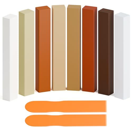 10 Stück Hartwachs Reparaturset, Große speicherkapazität Laminat reparaturset mit Hoher Härte, zum Entfernen von Kratzern und Löchern in Holz, Vinyl, Parkett, Fliesen, Möbeln, Arbeitsplatte von A-HEYIDA