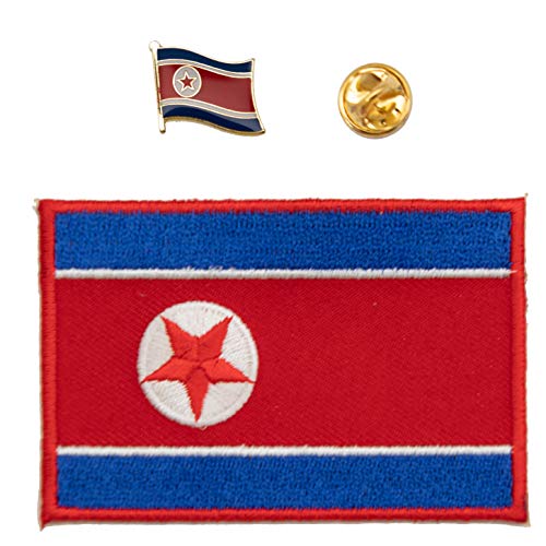 A-ONE -North Korea Paste Patch+DPRK -Pin -Abzeichen, Korean -Eisen auf dem Flagge Patch Metall -Revers für Rucksäcke, Stoff Nr. 072a von A-ONE